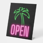 Panneau Neon Palm Tree vert & rose Open Pedestal (Recto)