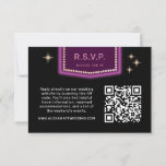 Panneau Neon Vegas Mariage QR Code en ligne RSVP<br><div class="desc">Inspirée par les néons emblématiques de l'ancien Las Vegas, cette carte de réponse d'invitation de mariage de destination est un clin d'oeil coloré et amusant à cette histoire et donne à vos invités un sens de cette nostalgique vedette de Vegas. N'oubliez pas de personnaliser avec votre date RSVP et de...</div>