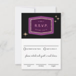 Panneau Neon Vegas Mariage RSVP avec choix de repa<br><div class="desc">Inspirée par les néons emblématiques de l'ancien Las Vegas, cette carte de réponse d'invitation de mariage de destination est un clin d'oeil coloré et amusant à cette histoire et donne à vos invités un sens de cette nostalgique vedette de Vegas. N'oubliez pas de personnaliser avec votre propre libellé et les...</div>