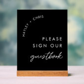 Panneau noir Notre livre d'or Mariage acrylique (Neutre)