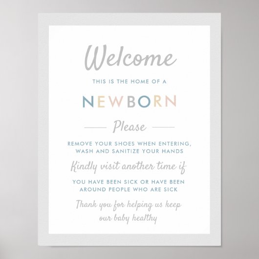Panneau nouveau-né, poster mains lavées (Devant)