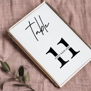 Panneau Numéro de la table de réception minimale p