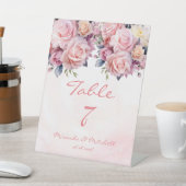 Panneau Numéro de la table des Roses d'aquarelle (In SItu)