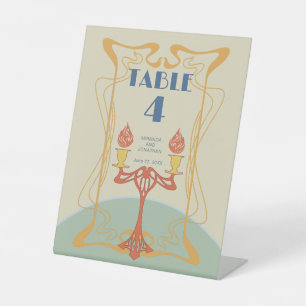 Panneau Numéro de table Mariage Art nouveau