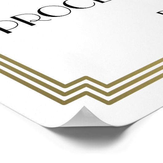 Panneau Open Bar Art Déco Gatsby Blanc Et Or 18x24 (Coin)