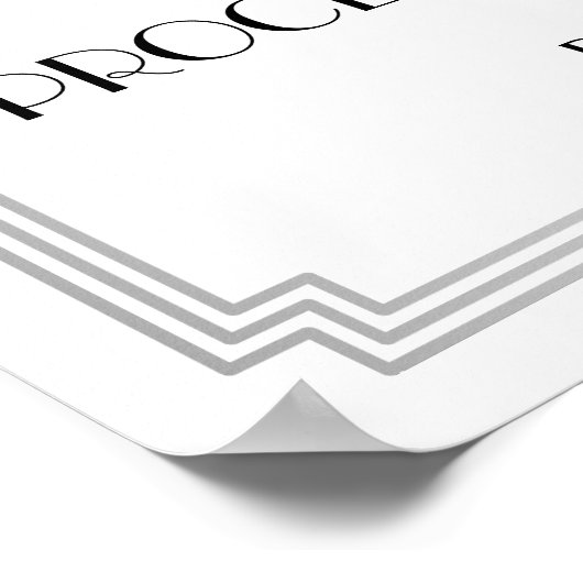 Panneau Open Bar Gatsby Art Déco Argent 18x24 (Coin)