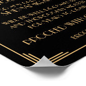 Panneau Open Bar Gatsby Art Déco Noir 8x10 (Coin)