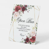 Panneau Open Bar Rose rose et bordeaux (Recto)