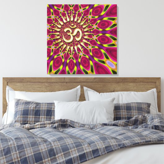 Panneau or Om Rays couleur toile psychédélique (Insitu(Chambre))