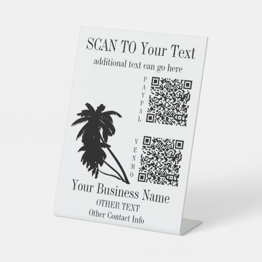 Panneau Paiement ici 2 Modèle de code QR Plage Tro (Recto)