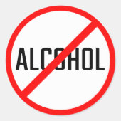 Panneau Pas d'alcool | Stickers ronds classiques (Devant)