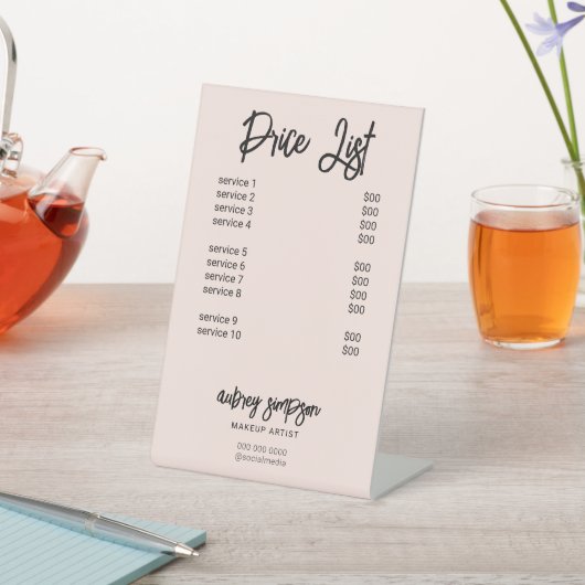 Panneau Pedestal rose brosse du script de tarif (In SItu)