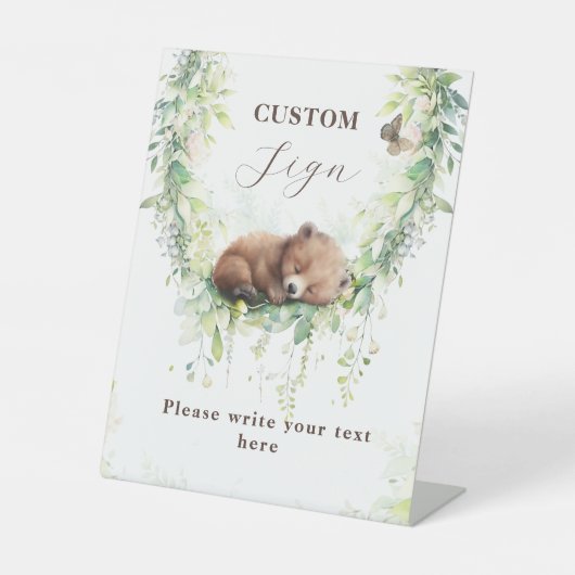 Panneau personnalisé Boy Baby Shoy Boy Woodland (Recto)