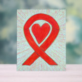 Panneau personnalisé Red Heart Awareness Ruban Art (Neutre)