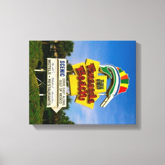 Panneau Plage Pensacola - 14" x 11" Toile Emballée (Recto)