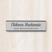 Panneau Plaque de nom de la porte de bureau - gris (Devant)