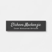 Panneau Plaque de nom de la porte de bureau - noir (Devant)