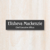 Panneau Plaque de nom de la porte de bureau - noir (Devant)