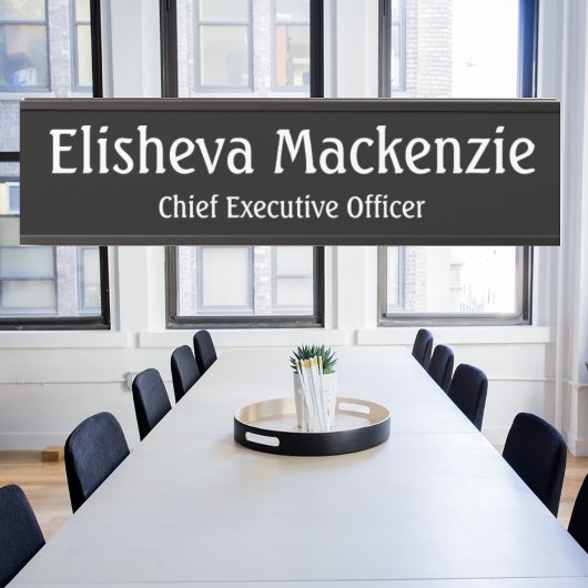 Panneau Plaque de nom de la porte de bureau - noir