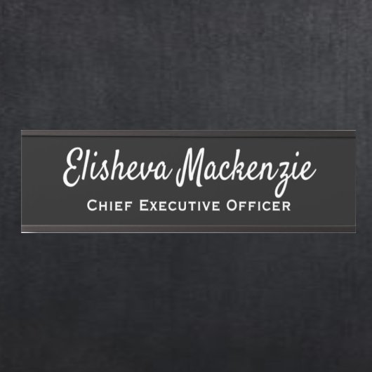 Panneau Plaque de nom de la porte de bureau - noir