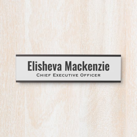 Panneau Plaque du nom de la porte du bureau gris (Devant)