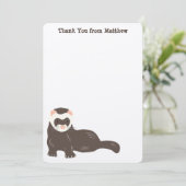 Panneau plat Brown Ferret Merci Cartes (Debout devant)