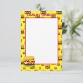 Panneau plat Deux faces Cheeseburger Merci Cartes (Debout devant)