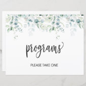 Panneau Programmes - Mariage Eucalyptus (Devant / Derrière)