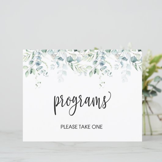 Panneau Programmes - Mariage Eucalyptus (Debout devant)