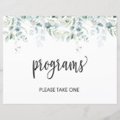 Panneau Programmes - Mariage Eucalyptus (Devant)