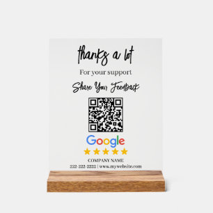 Panneau publicitaire en acrylique pour QR code de