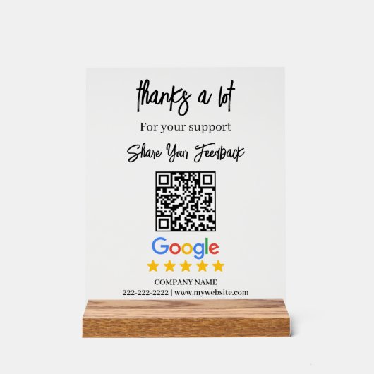 Panneau publicitaire en acrylique pour QR code de  (Recto)