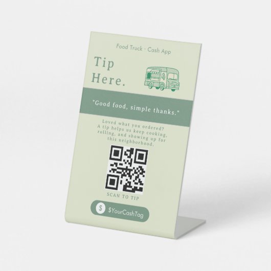 Panneau QR Code Élégant | Camion de Nourriture (Recto)