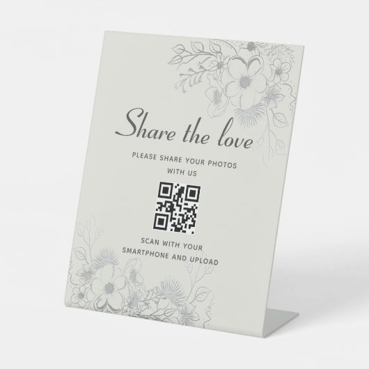 Panneau QR Code Mariage 'Partagez l'Amour' (Recto)