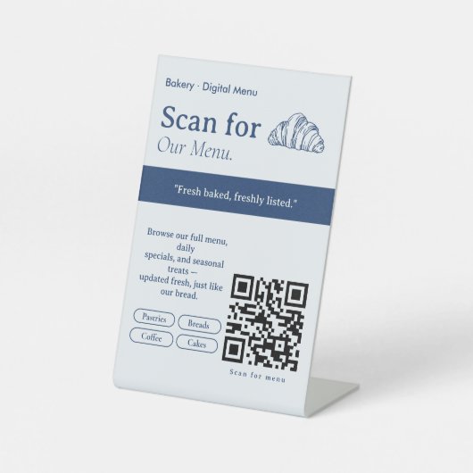 Panneau QR Code Minimal pour Menu | Menu Numérique (Recto)