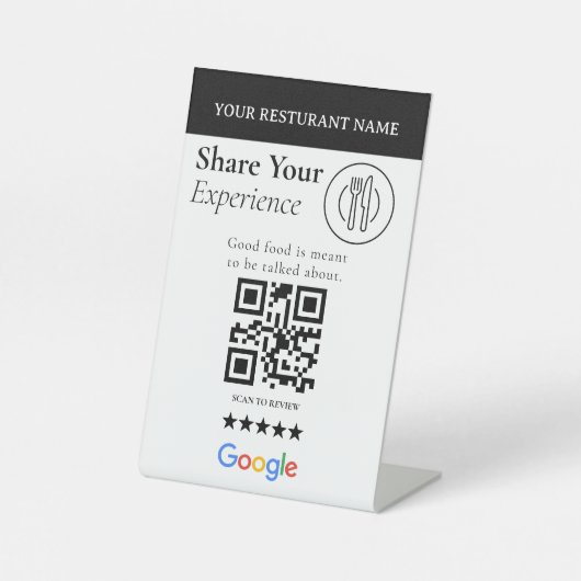 Panneau QR Code Partagez Votre Expérience Noir & B (Recto)