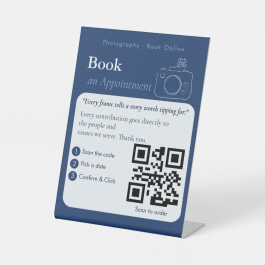 Panneau QR Code Réservation Livre Bleu Gras | Rend (Recto)