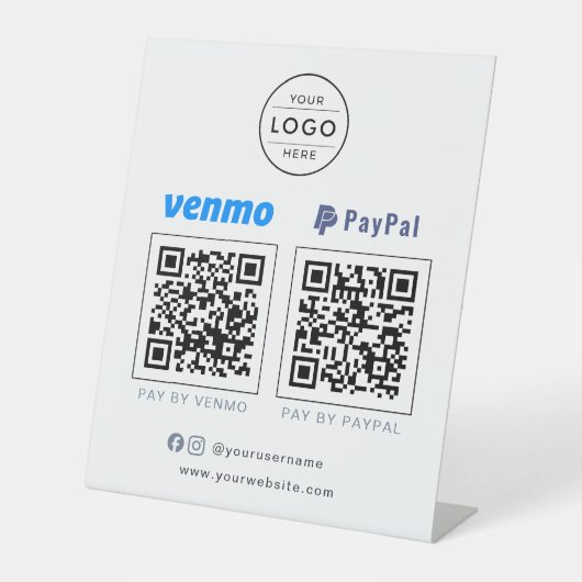 Panneau QR de paiement moderne bleu professionnel (Recto)