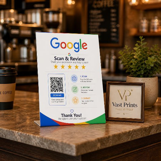 Panneau QR de révision Google pour les commentaire