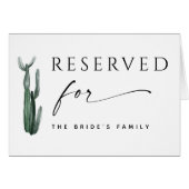 Panneau réservé Cactus aquarelle | Mariage Boho (Devant Horizontal)
