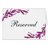 Panneau réservé mariage violet. Carte de table bot (Devant Horizontal)