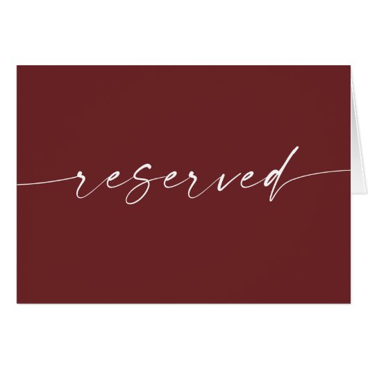 Panneau Réservé Rouge Vin Profond | Mariage Automn (Devant Horizontal)