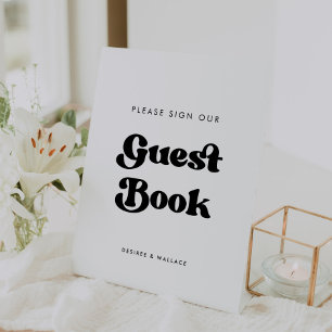 Panneau rétro élégant de notre Guestbook