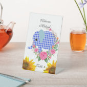 Panneau Rose bleu éléphant Floral (In SItu)