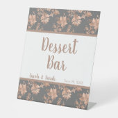Panneau rose Gold Floral sur Grey Dessert Bar (Recto)