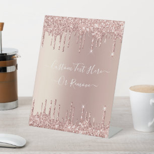 Panneau rose Parties scintillant or Pedestal avec 