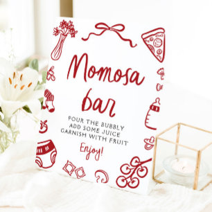 Panneau rouge italien Pizza Pasta Momosa Bar