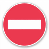 Panneau rouge rond autocollant vinyle (Devant)