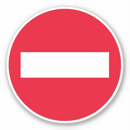 Panneau rouge rond autocollant vinyle (Devant)