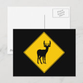 Panneau routier - Carte postale de cerfs (Devant / Derrière)